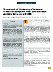 Kling et al Biomechanical Weakening of Different Re-treatment options after SMILE PDF