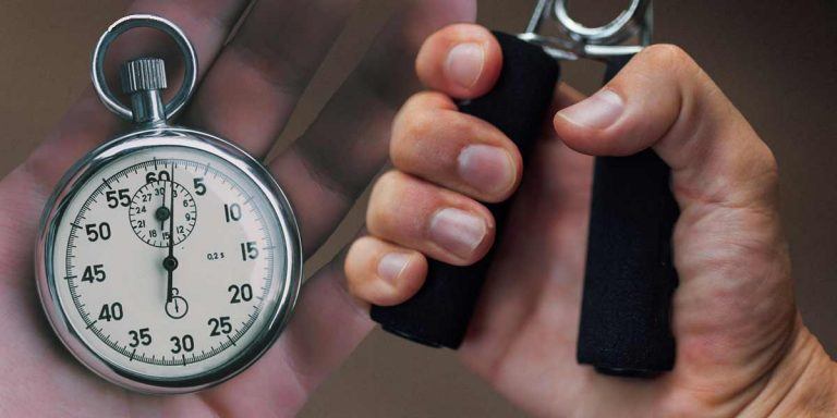 Stopwatch and a hand grip. Element of this photo is adapted from https://www.flickr.com/photos/26344495@N05/51287191759 - Ivan Radic, used under CC BY 2.0