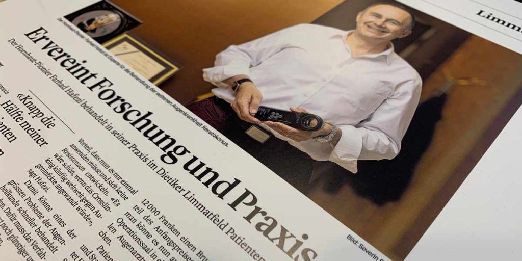 A photograph of an article of Farhad Hafezi in the Limmattaler Zeiting