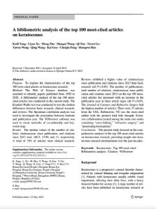 bibliometric analysis of top 100 most cited articles in keratoconus thumbnail image