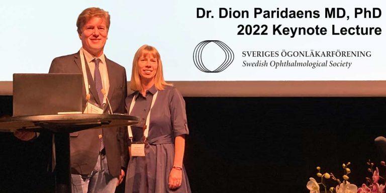 Dr. Paridaens on stage with Dr. Eva Olofsson after his keynote lecture at SOA2022