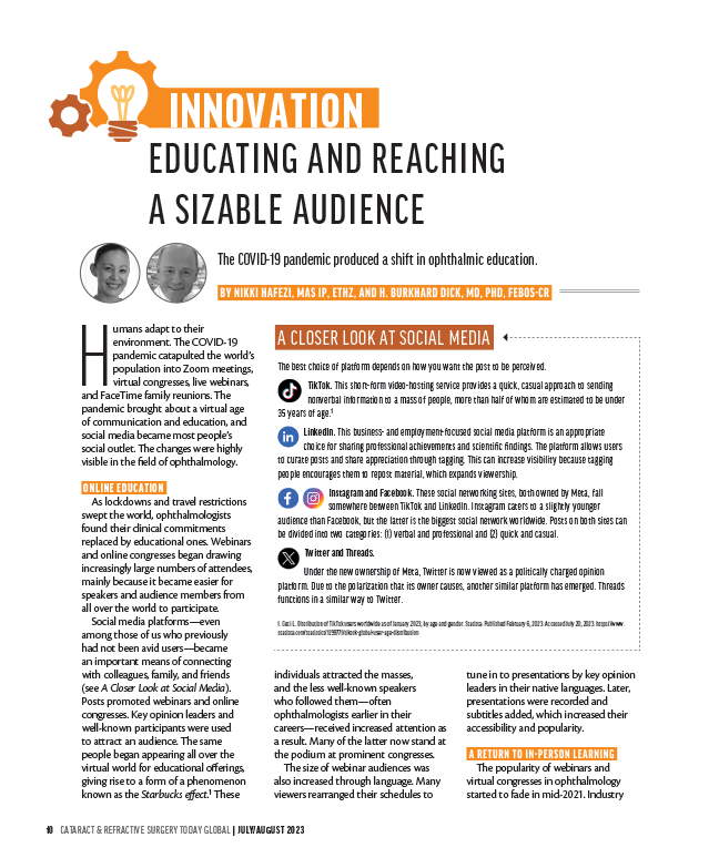 A mudança virtual da educação oftalmológica