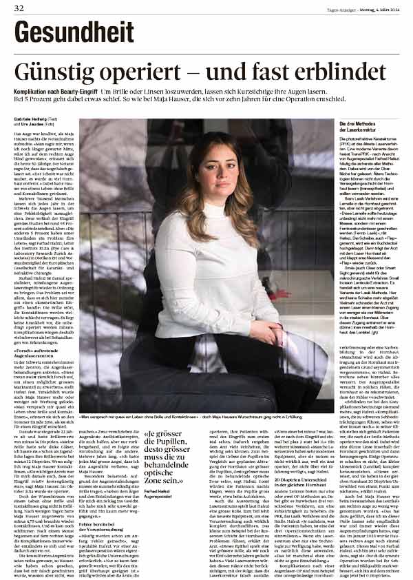 Komplikationen bei Augenlaseroperationen