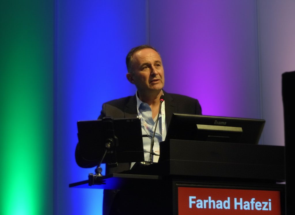 Prof. Farhad Hafezi on Stage at II Global Consensus on Keratoconus, ESCRS 2025, Copenhagen