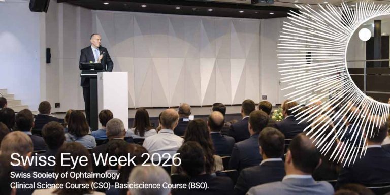 Prof Farhad Hafezi lecturing at Swiss Eye Week 2026 ophthalmology education meeting